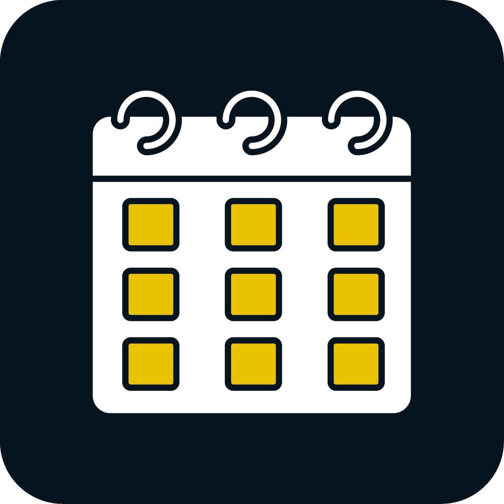 ícone de duas cores de glifo de calendário vetor