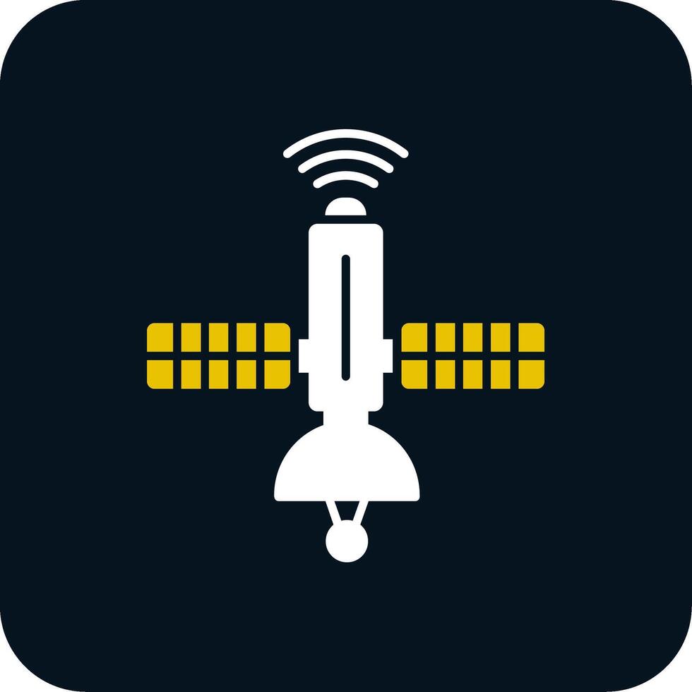 ícone de duas cores de glifo de satélite vetor