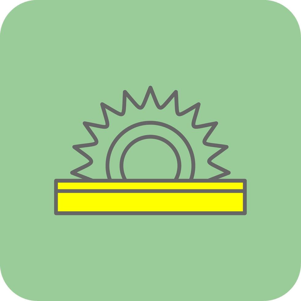 circular Serra preenchidas amarelo ícone vetor