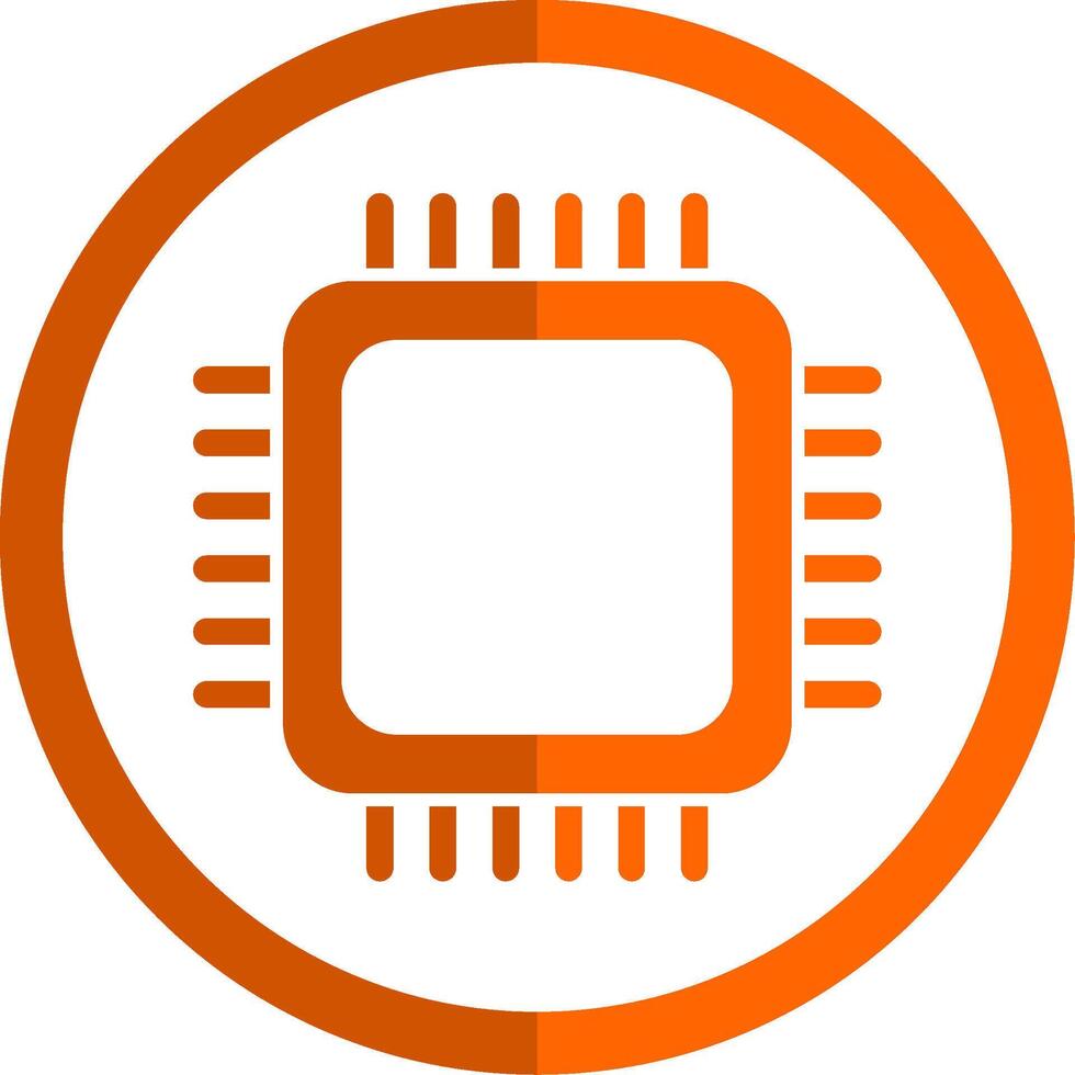 CPU glifo laranja círculo ícone vetor