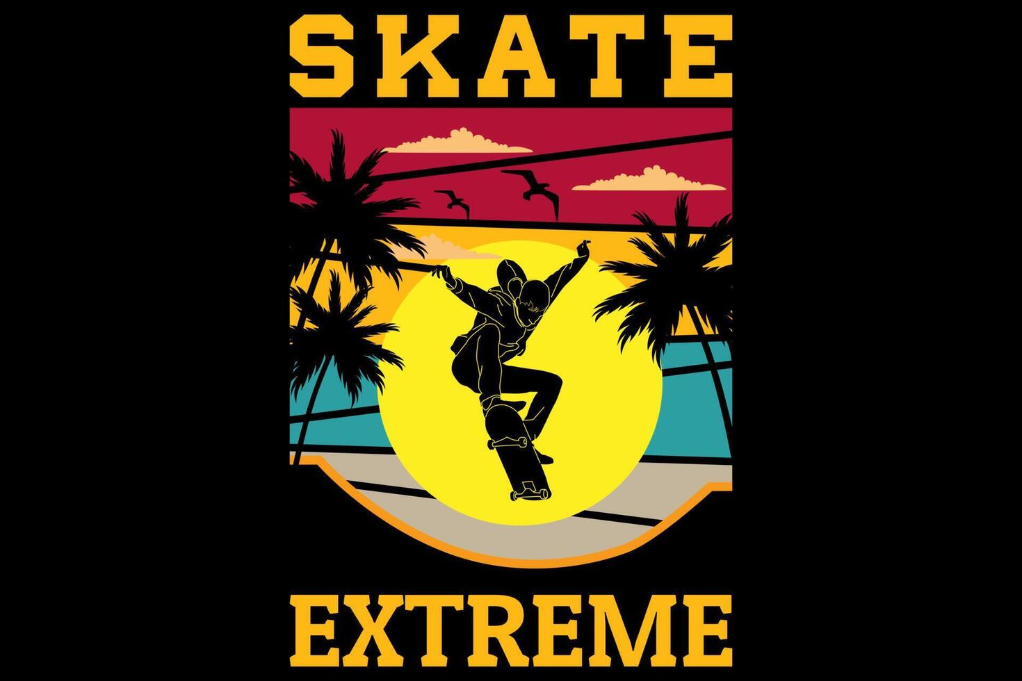 skate extremo design vintage retro vetor