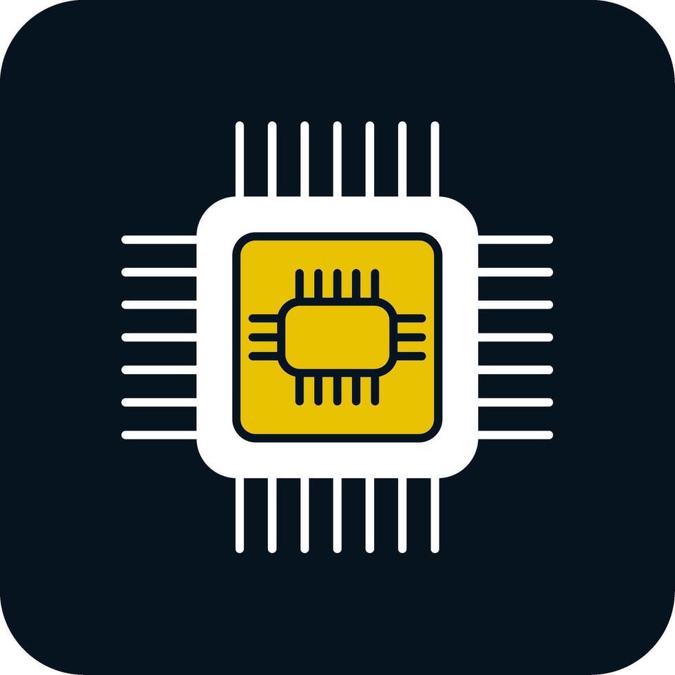 ícone de duas cores de glifo de CPU vetor