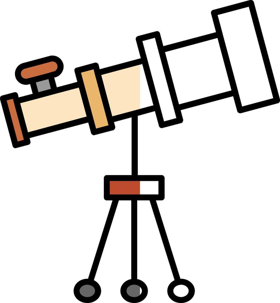 telescópio preenchidas metade cortar ícone vetor