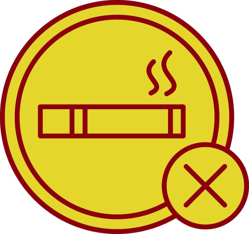 ícone de linha de duas cores para não fumar vetor