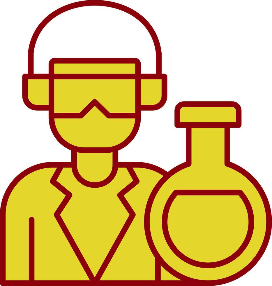 ícone de duas cores de linha química vetor