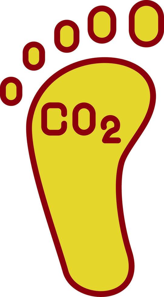 ícone de duas cores de linha de pegada de carbono vetor
