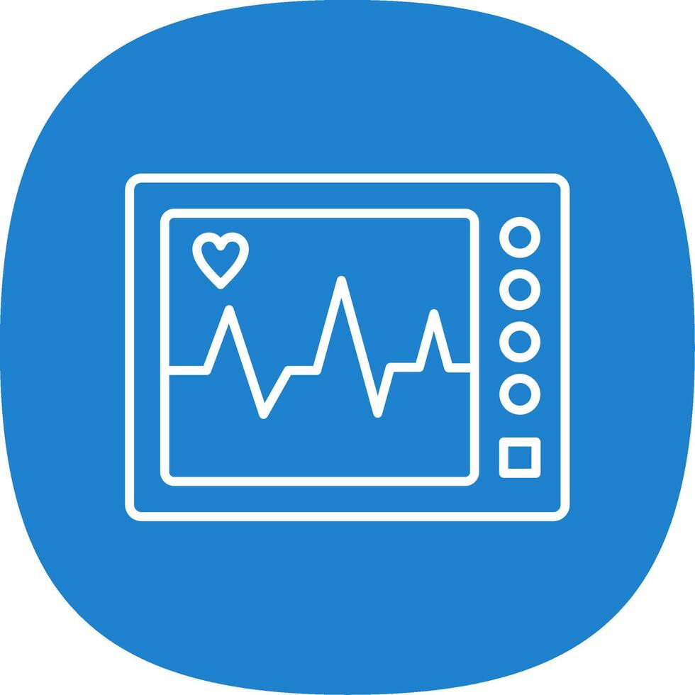 ecg máquina linha curva ícone vetor