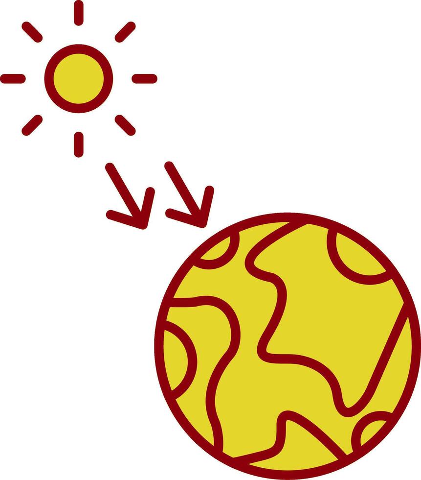 solar radiação linha dois cor ícone vetor