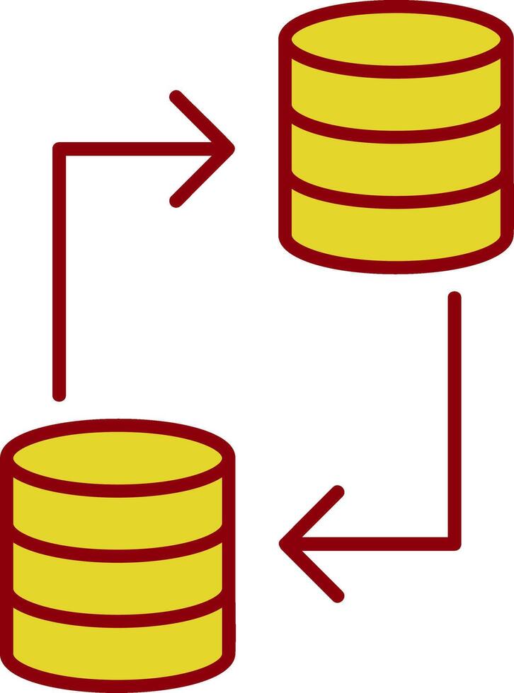 ícone de duas cores da linha de transferência de dados vetor