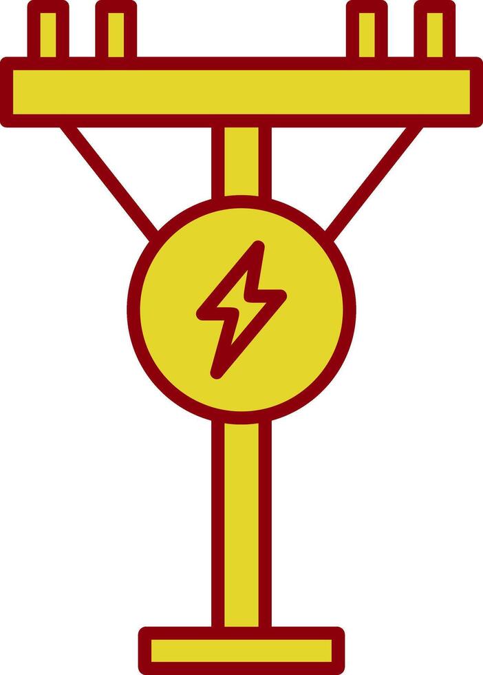 ícone de duas cores de linha de pólo elétrico vetor