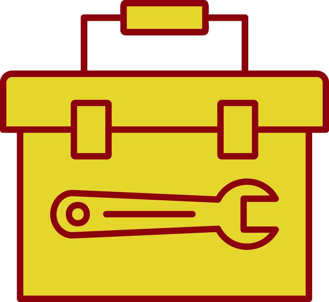 ícone de duas cores da linha da caixa de ferramentas vetor