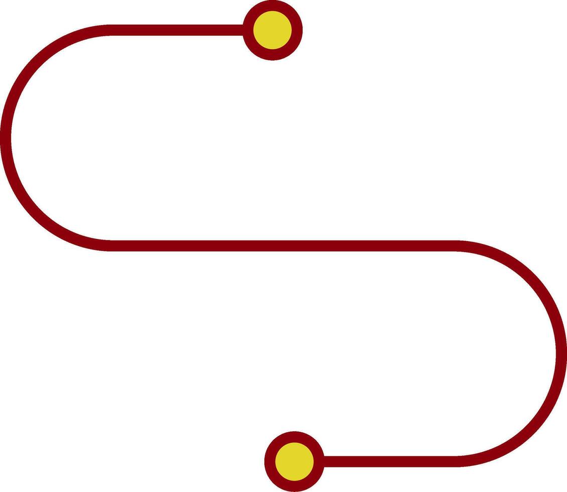 curva linha dois cor ícone vetor