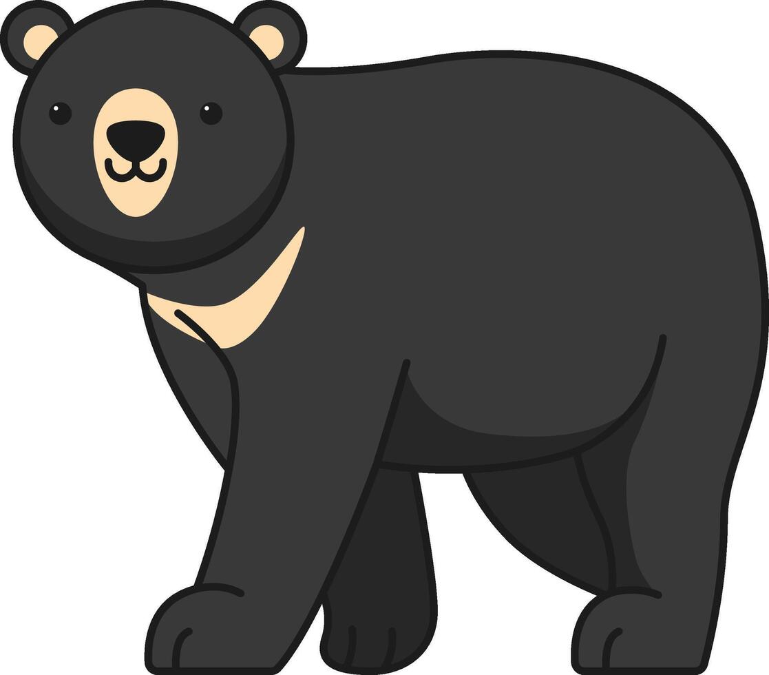 desenho animado Preto Urso ilustração vetor