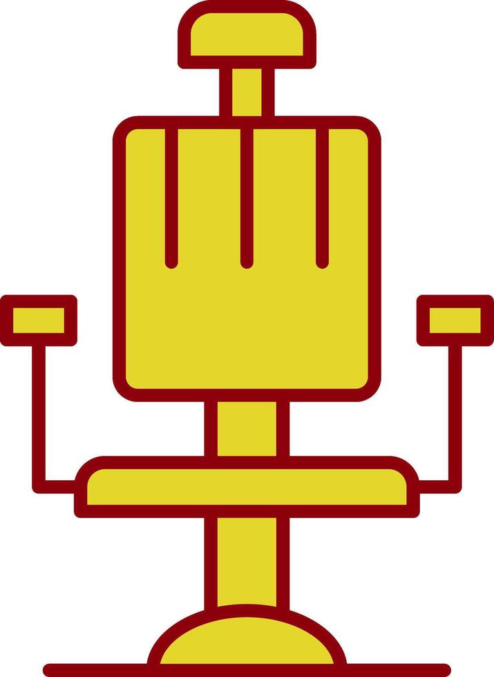 ícone de duas cores de linha de cadeira de barbeiro vetor