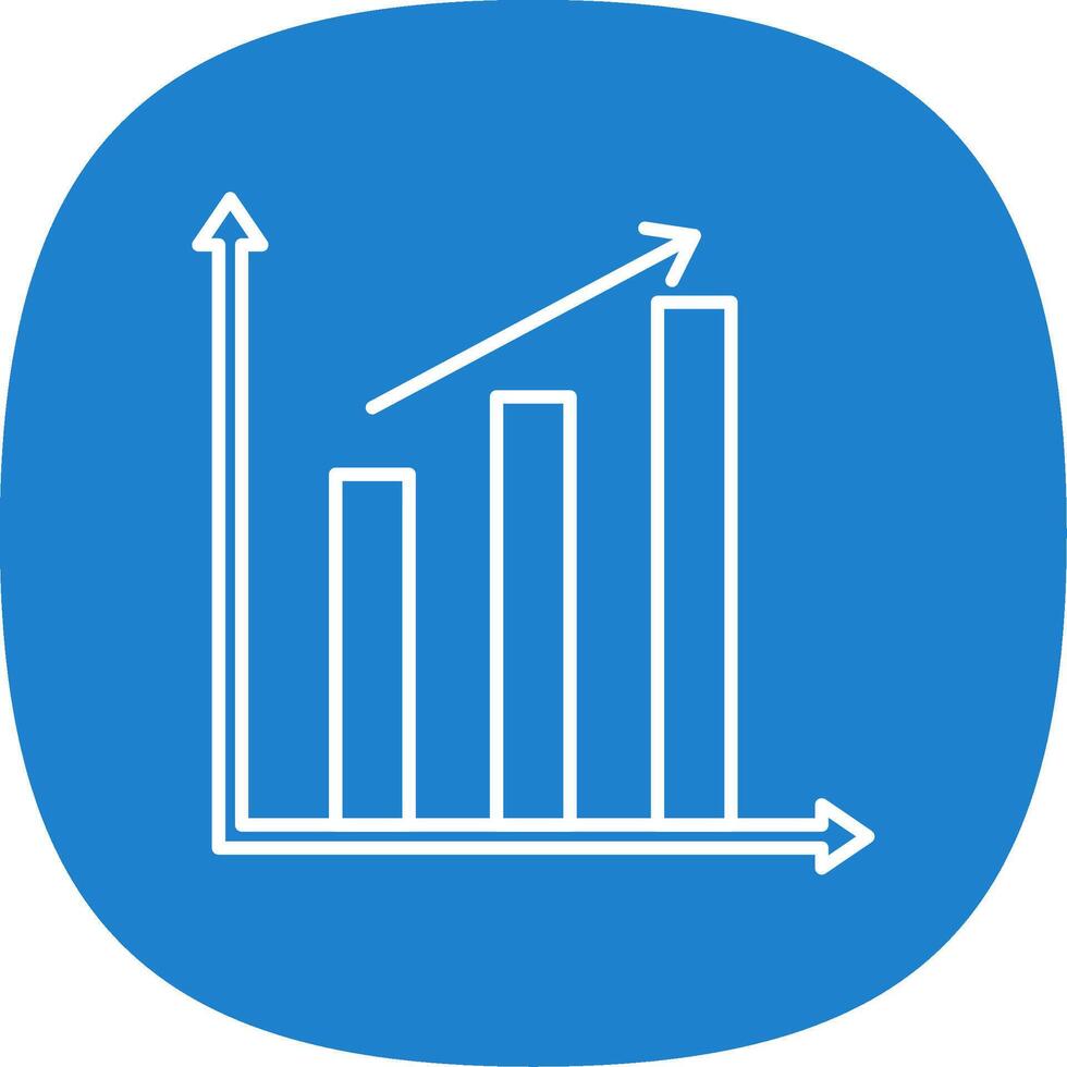 Barra gráfico linha curva ícone vetor