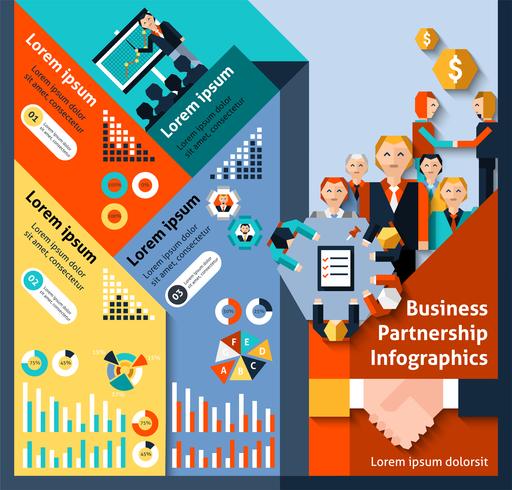 Infografia de parceria de negócios vetor