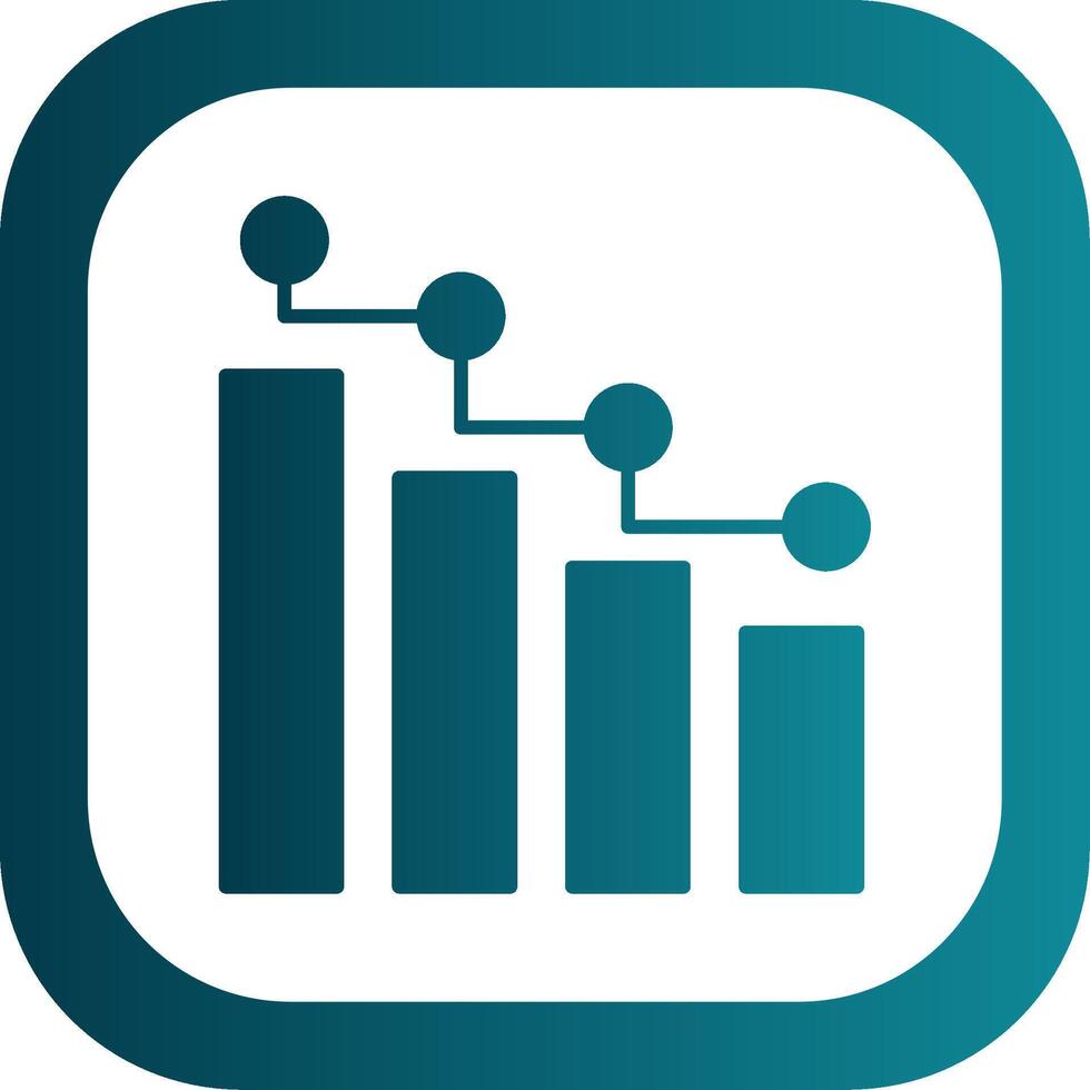 Estatísticas glifo gradiente volta canto ícone vetor