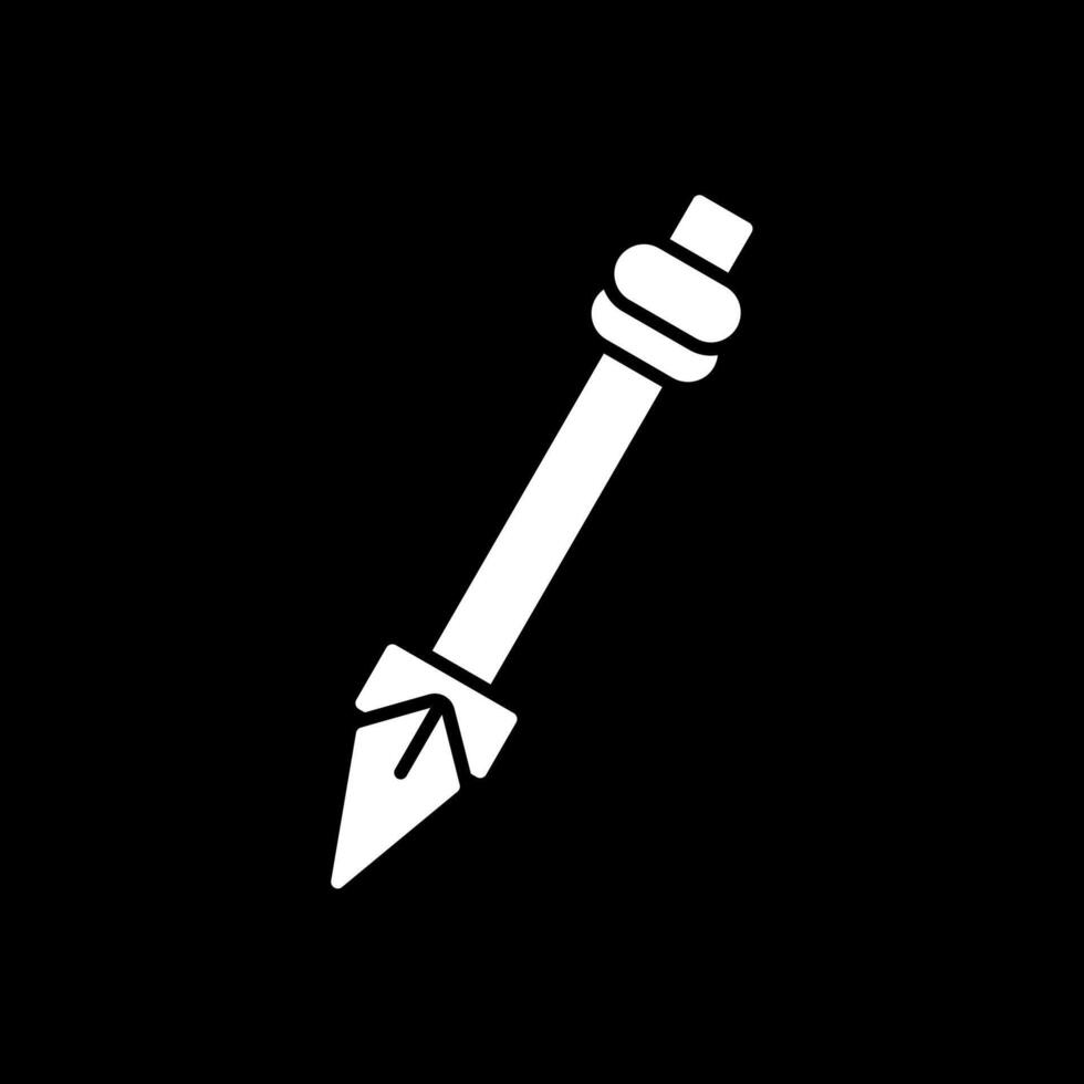 ícone invertido de glifo de lança vetor