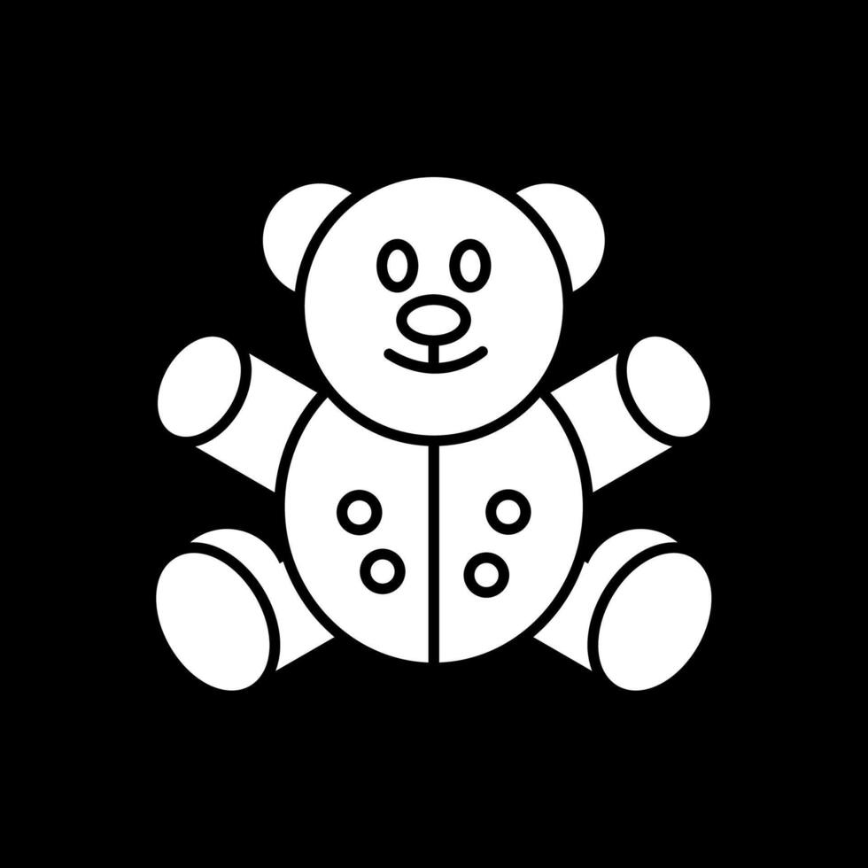 ícone invertido de glifo de urso vetor