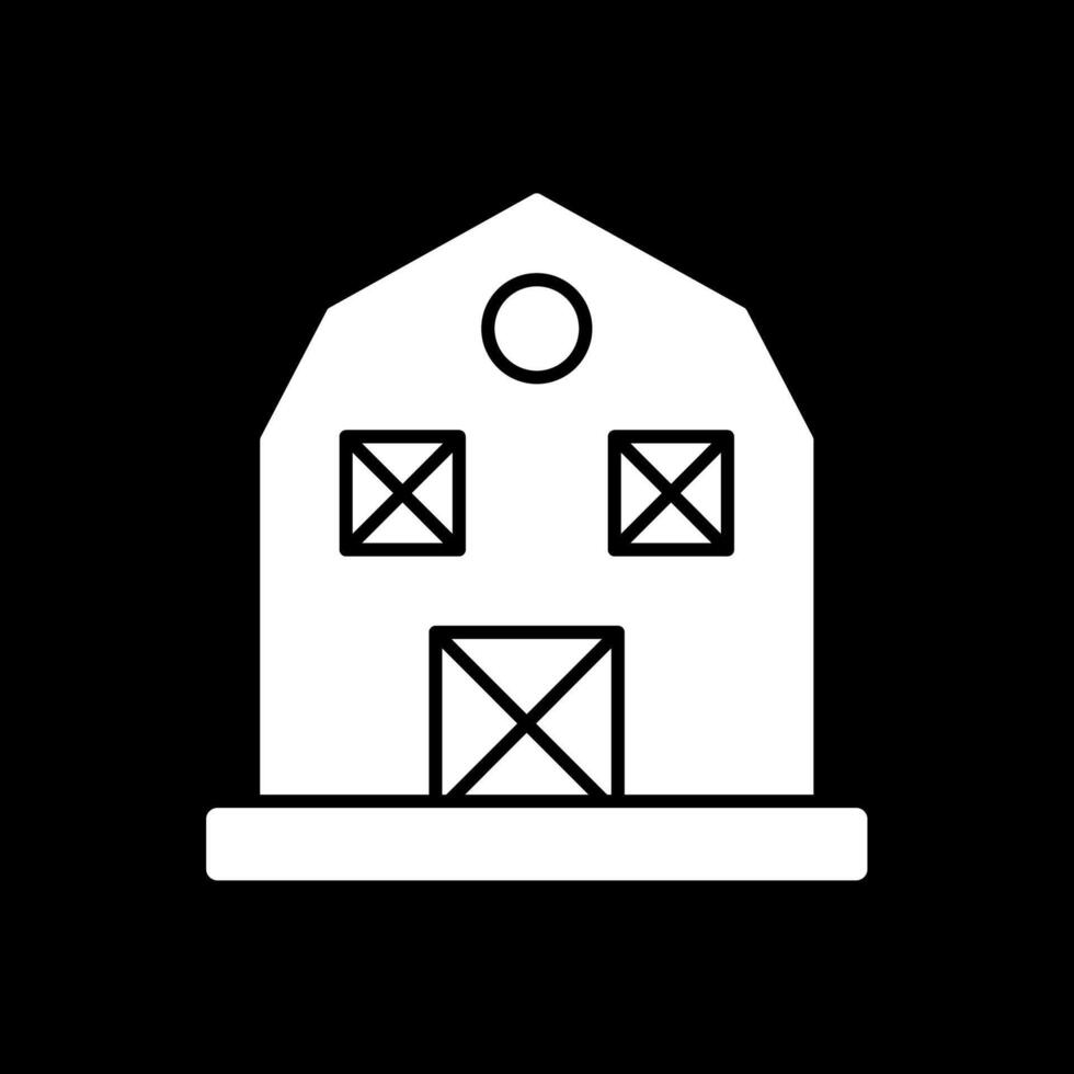 ícone invertido de glifo de celeiro vetor