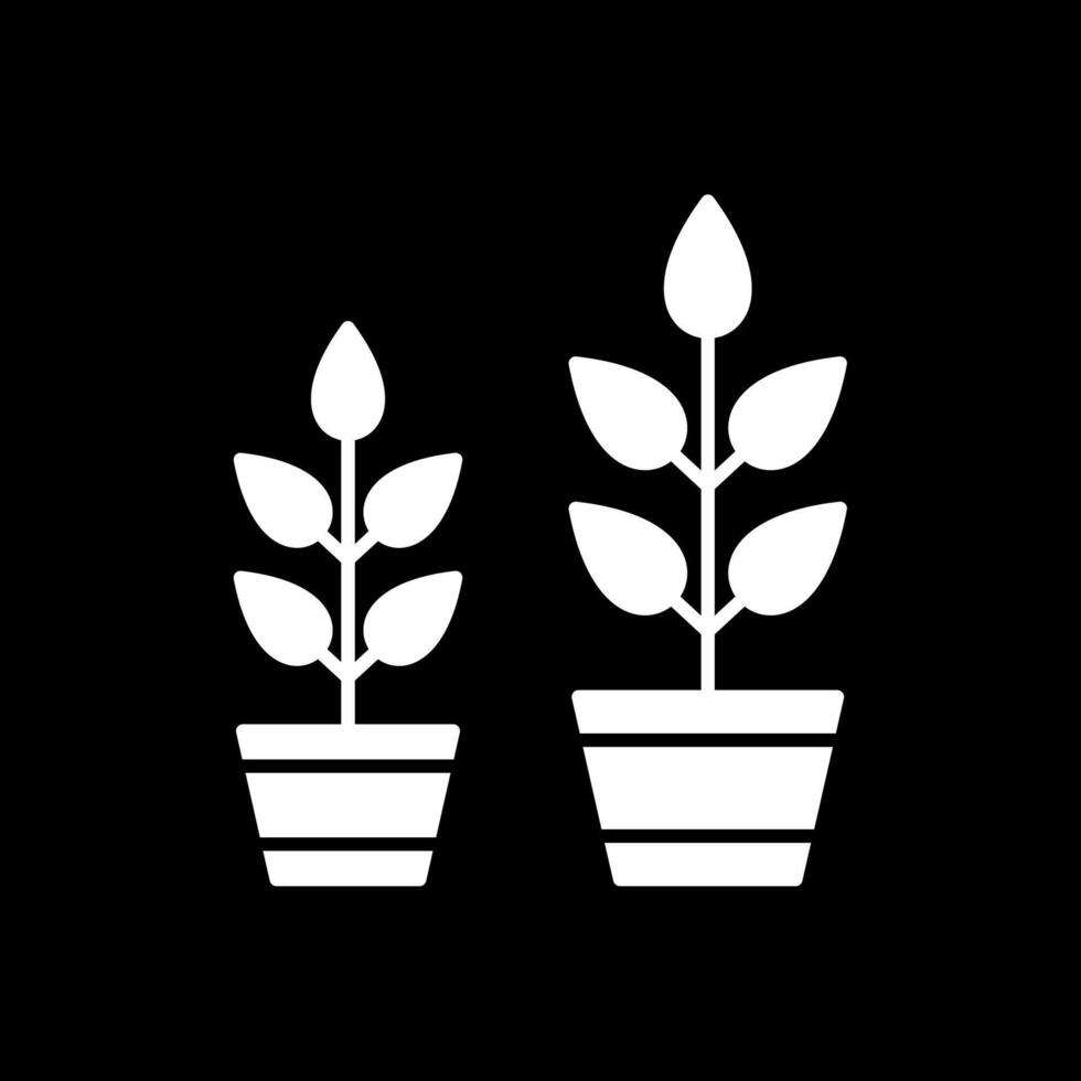 crescer plantar glifo invertido ícone vetor
