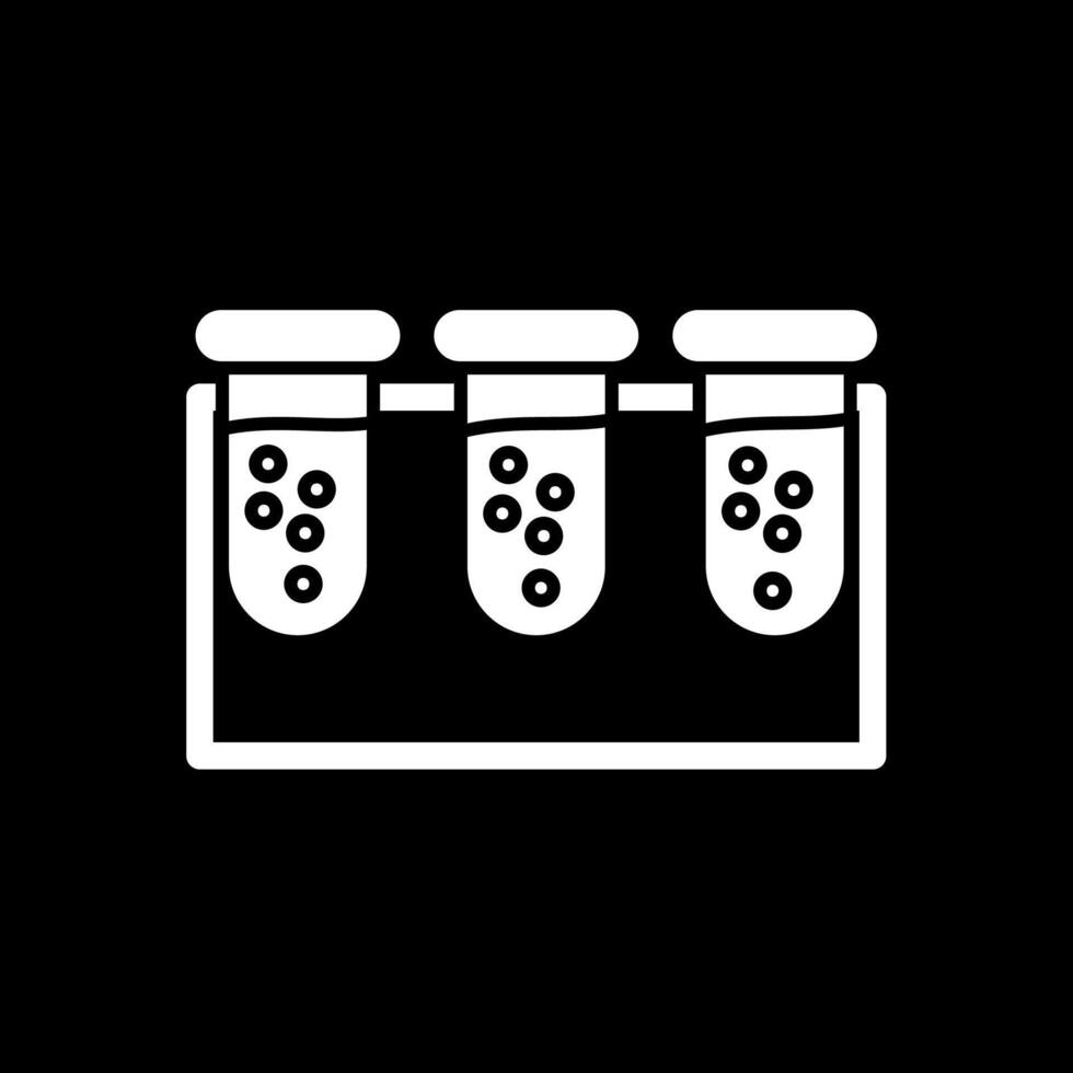 ícone invertido do glifo do tubo de ensaio vetor