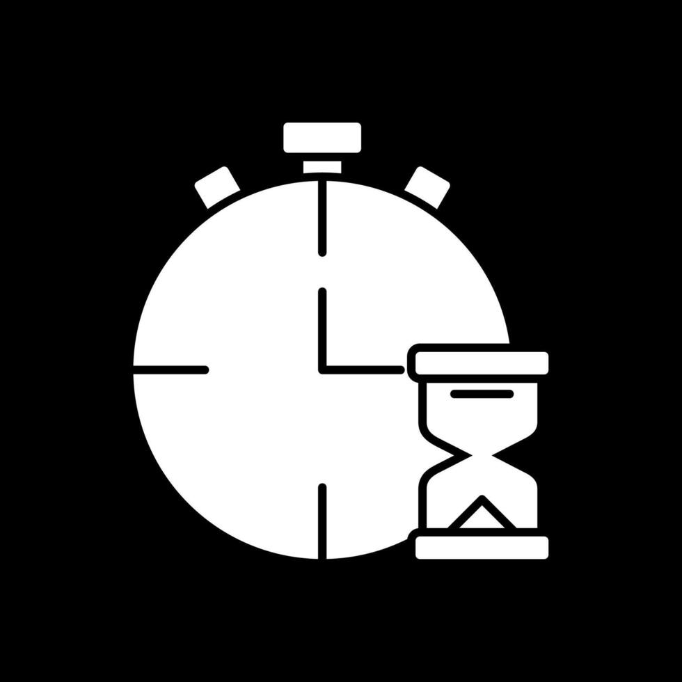 ícone invertido de glifo de prazo vetor