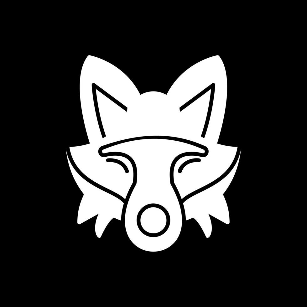 ícone invertido de glifo de raposa vetor