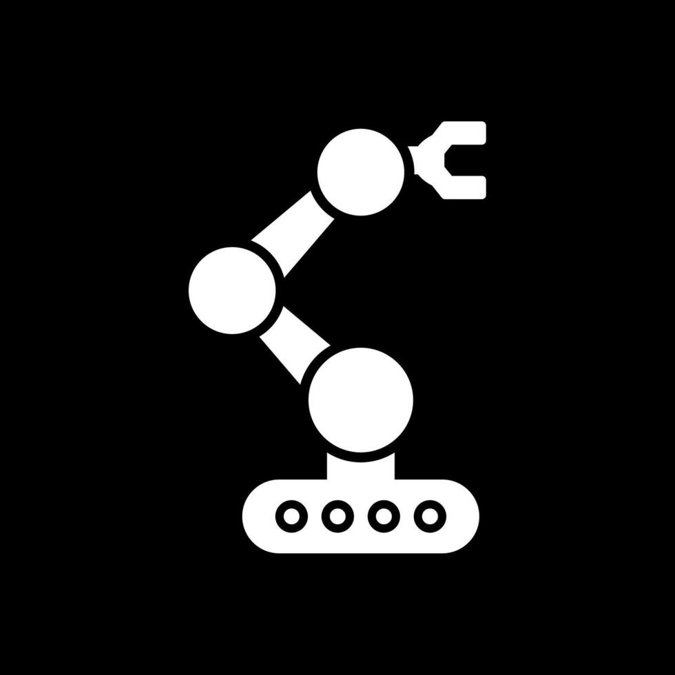 robótica glifo invertido ícone vetor