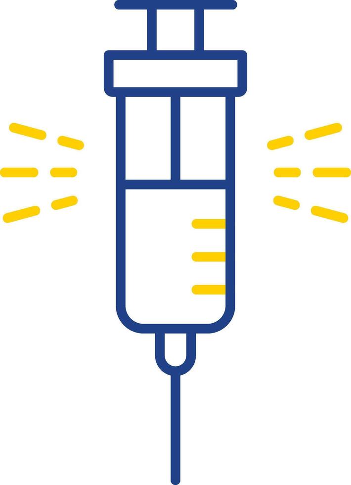 ícone de duas cores de linha de seringa vetor