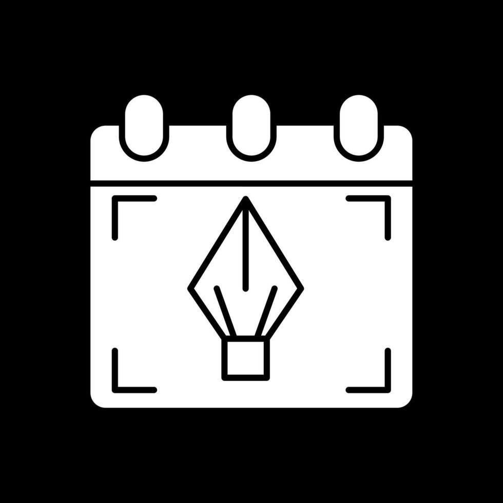 ícone invertido de glifo de calendário vetor