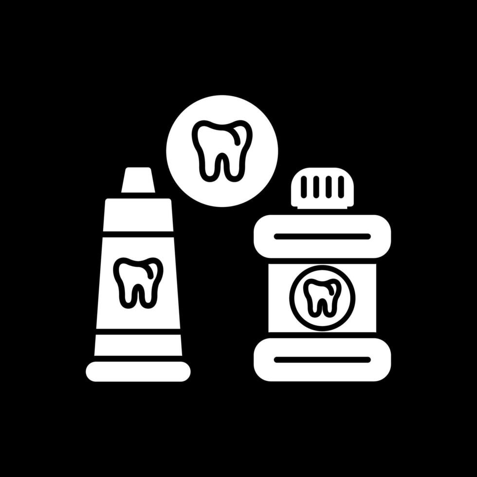 dental Cuidado glifo invertido ícone vetor