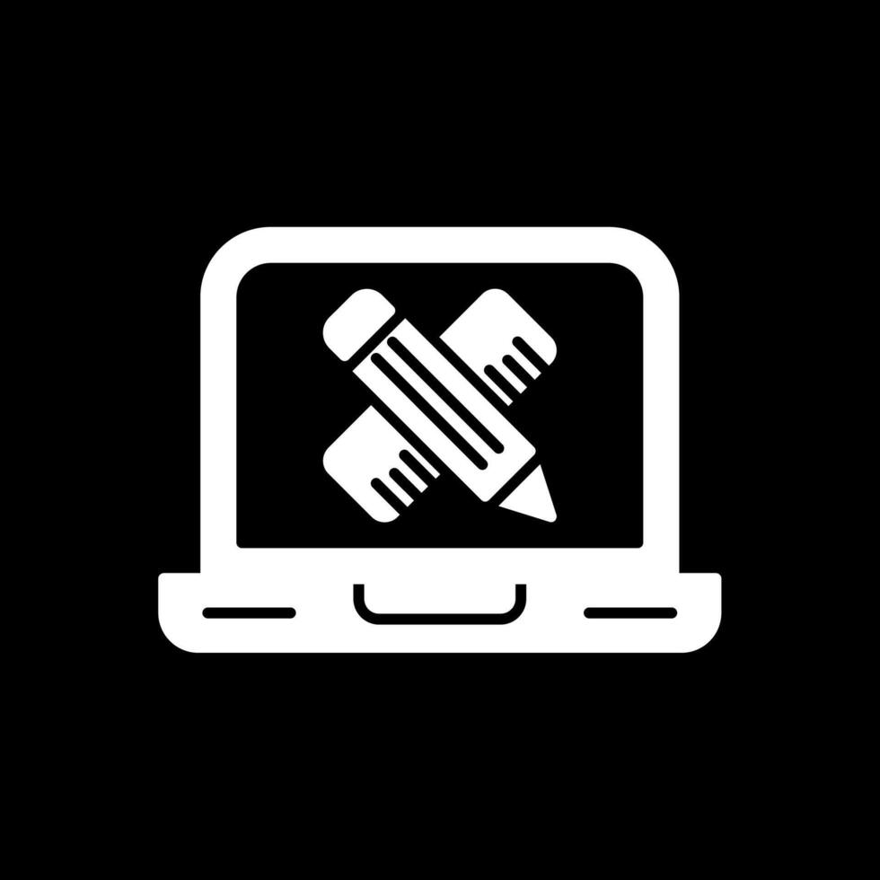 ícone invertido de glifo de laptop vetor