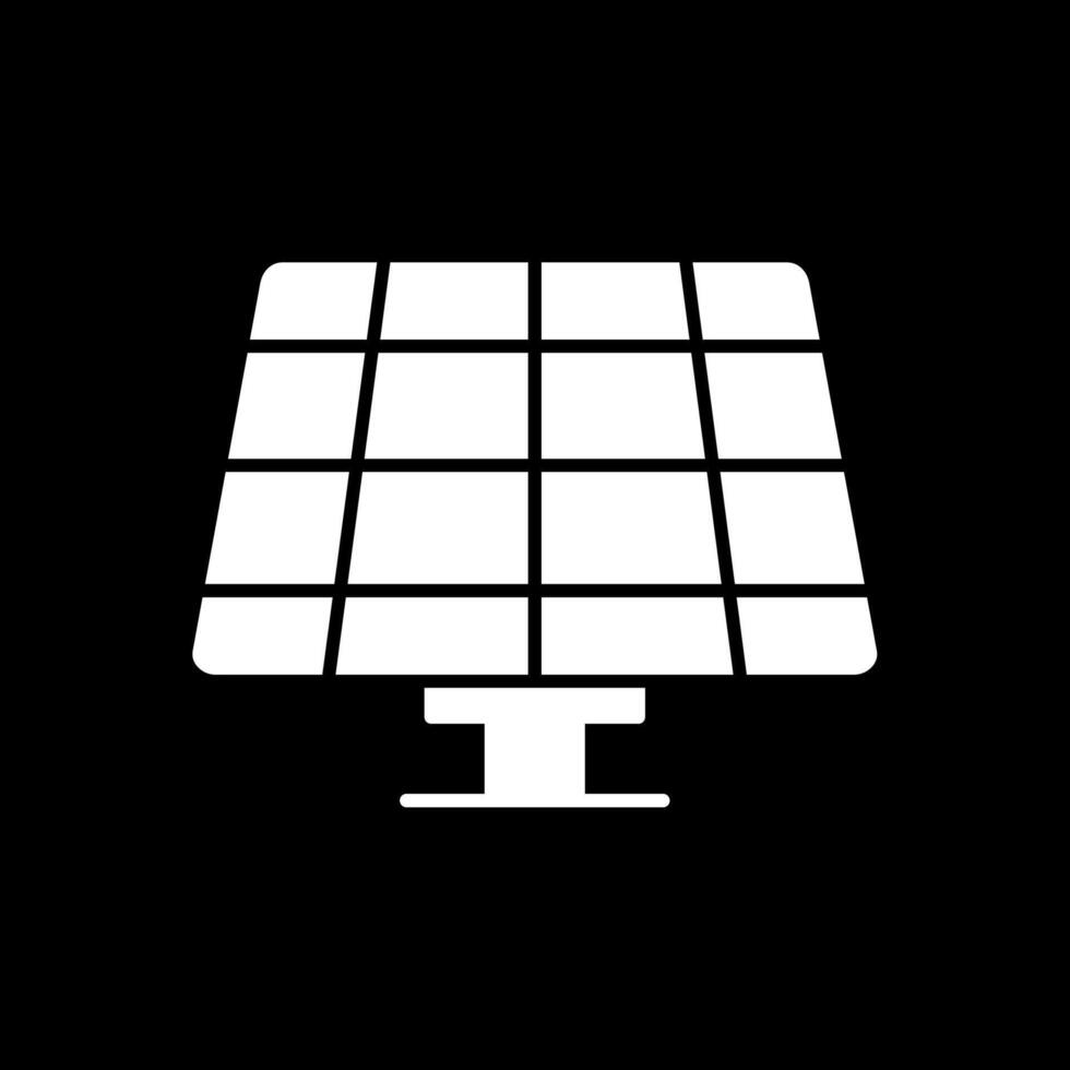 ícone invertido do glifo do painel solar vetor