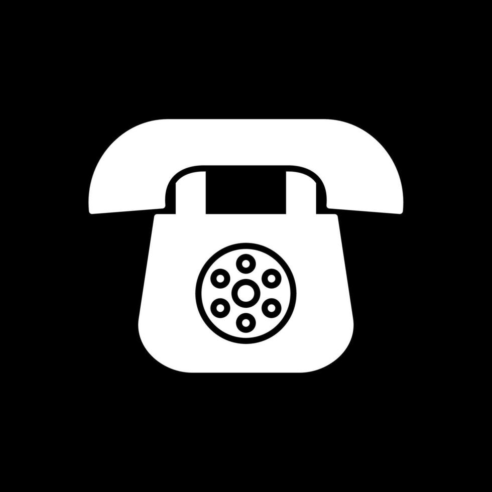 ícone invertido de glifo de telefone vetor