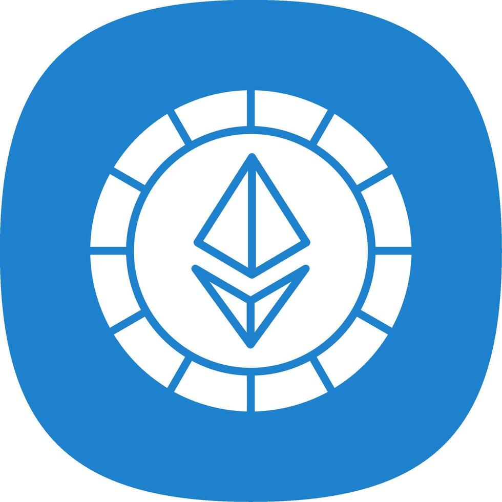 ethereum moedas glifo curva ícone vetor