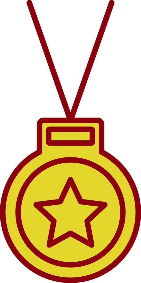ícone de duas cores da linha de medalha vetor