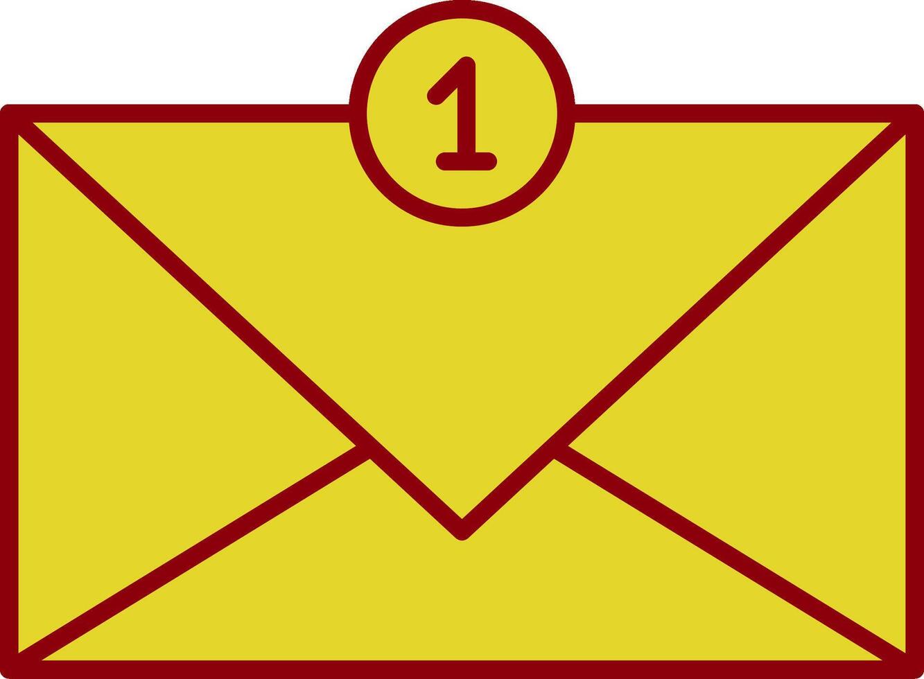 ícone de duas cores da linha da caixa de entrada vetor