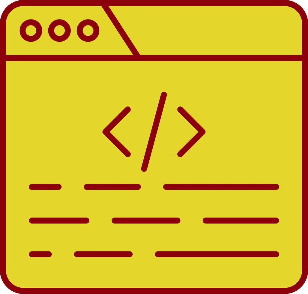 linha de codificação ícone de duas cores vetor