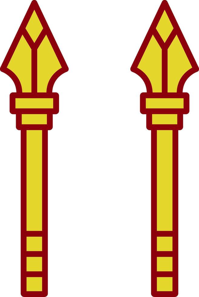 ícone de duas cores de linha de lança vetor