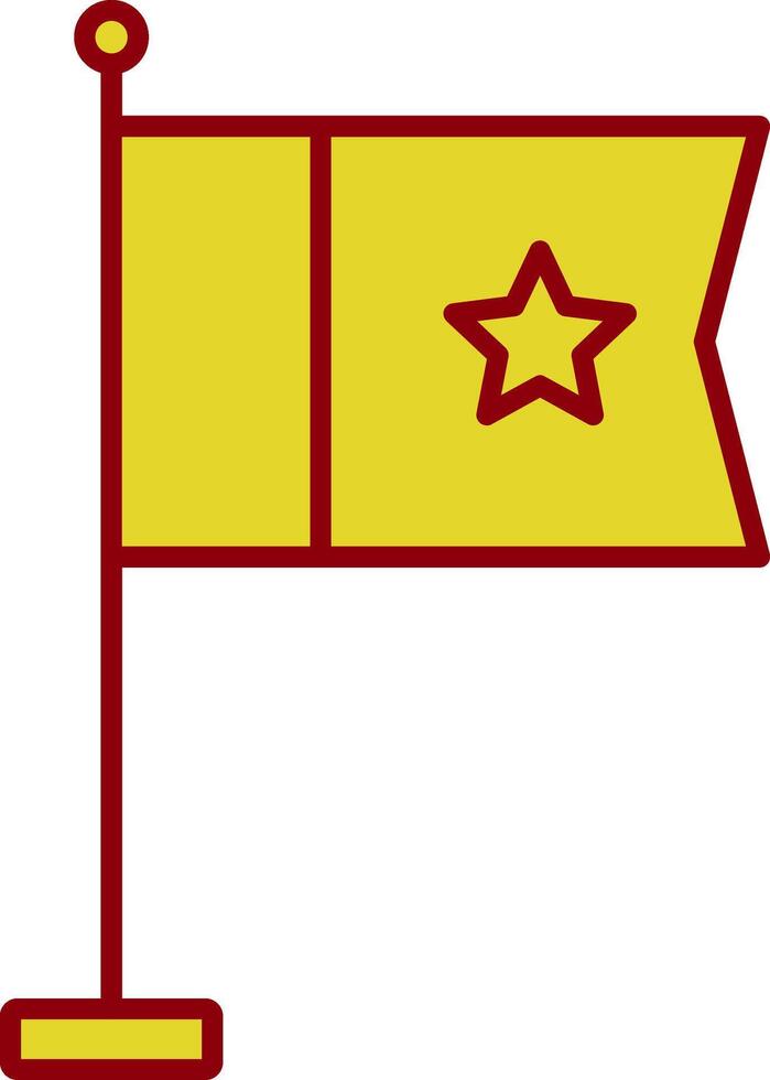 ícone de duas cores de linha de bandeira vetor