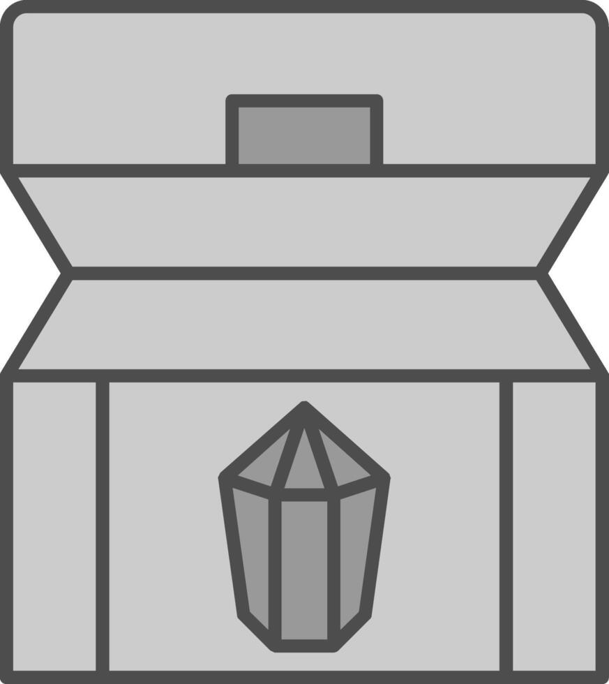 ícone de duas cores da linha do baú do tesouro vetor