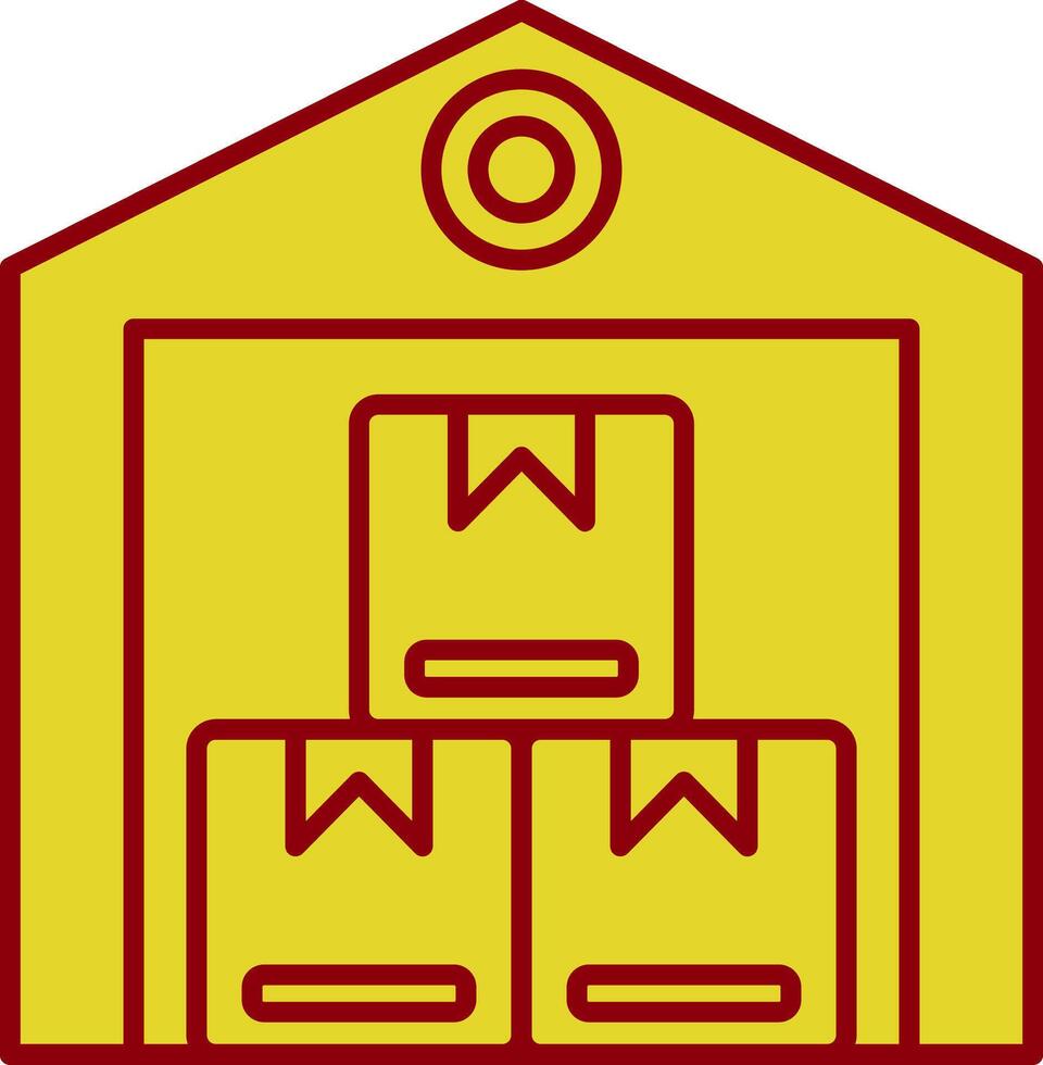 ícone de duas cores da linha do armazém vetor
