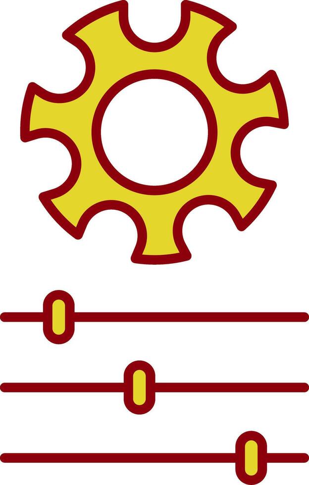 ícone de duas cores de linha de engrenagem vetor