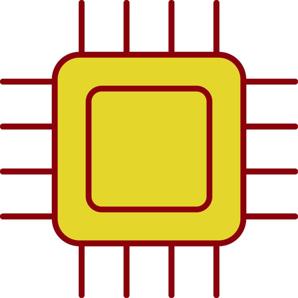 ícone de duas cores de linha de cpu vetor