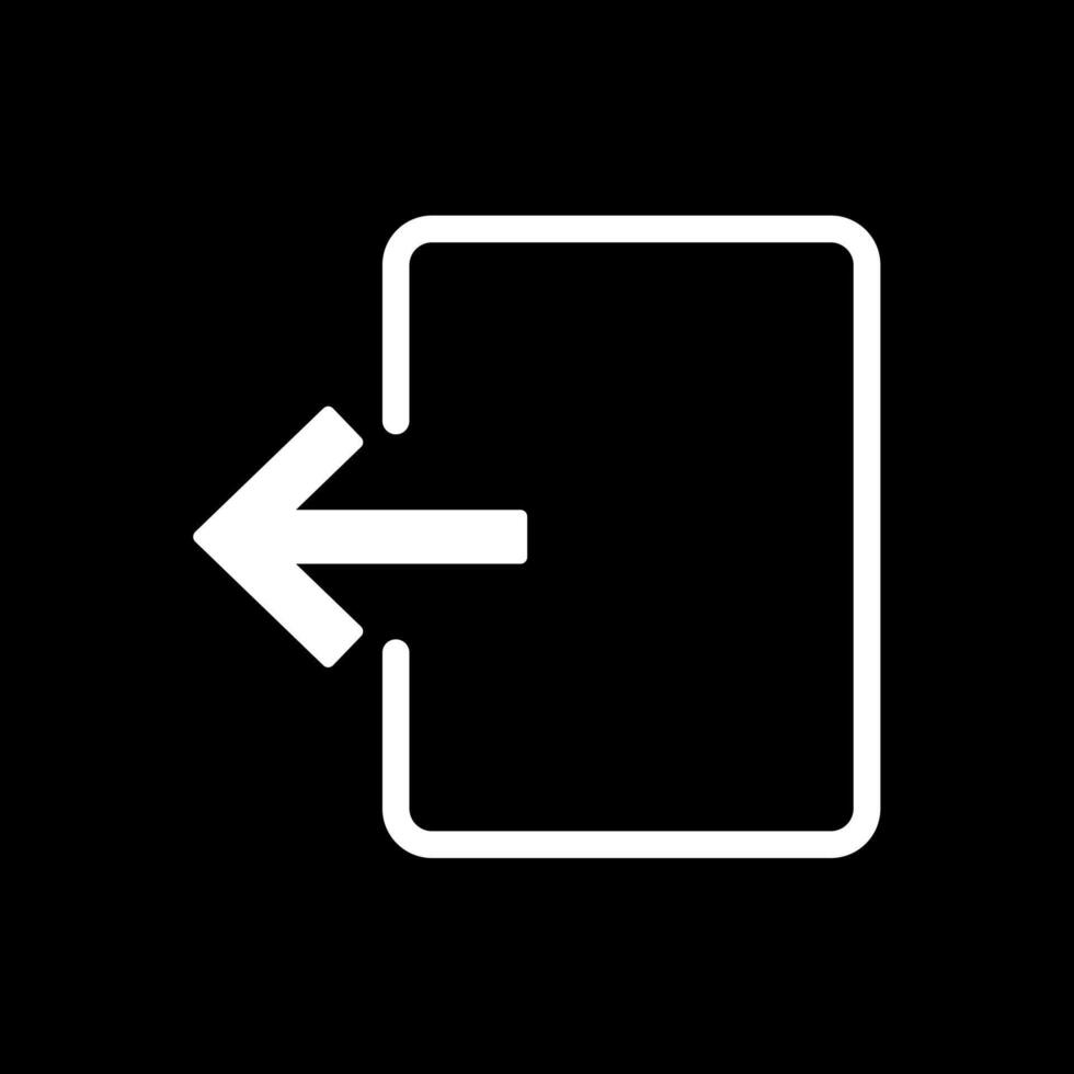 ícone invertido do glifo da porta de saída vetor