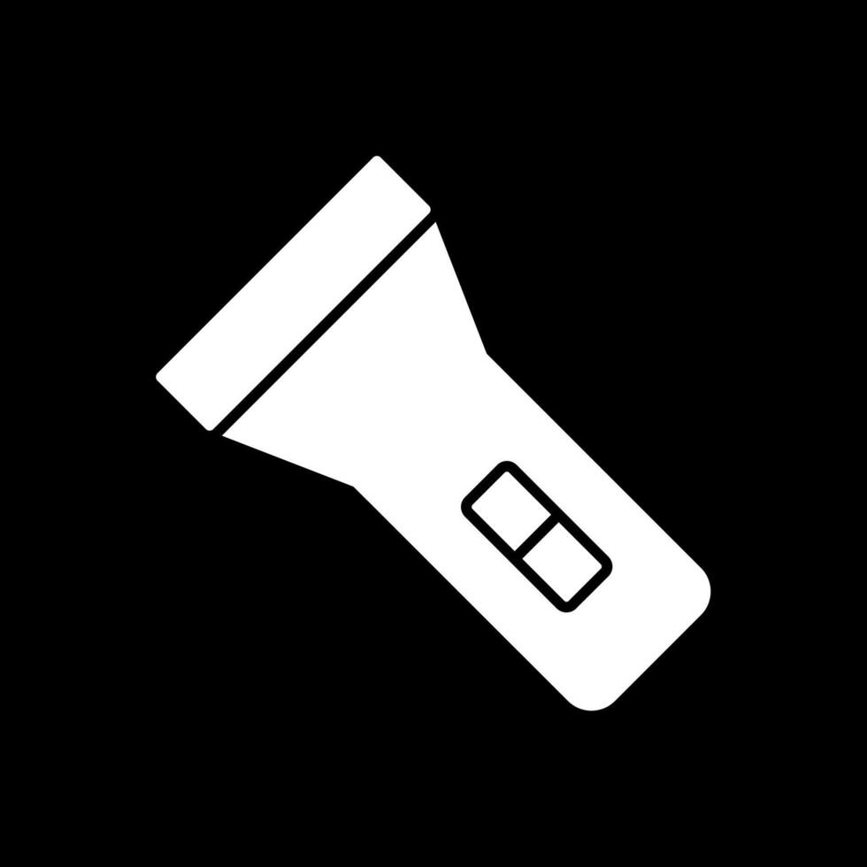 ícone invertido de glifo de tocha vetor