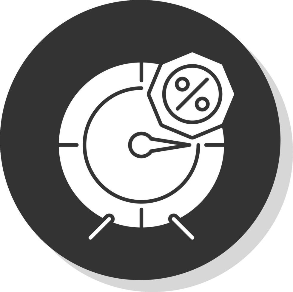 temporário oferta glifo cinzento círculo ícone vetor