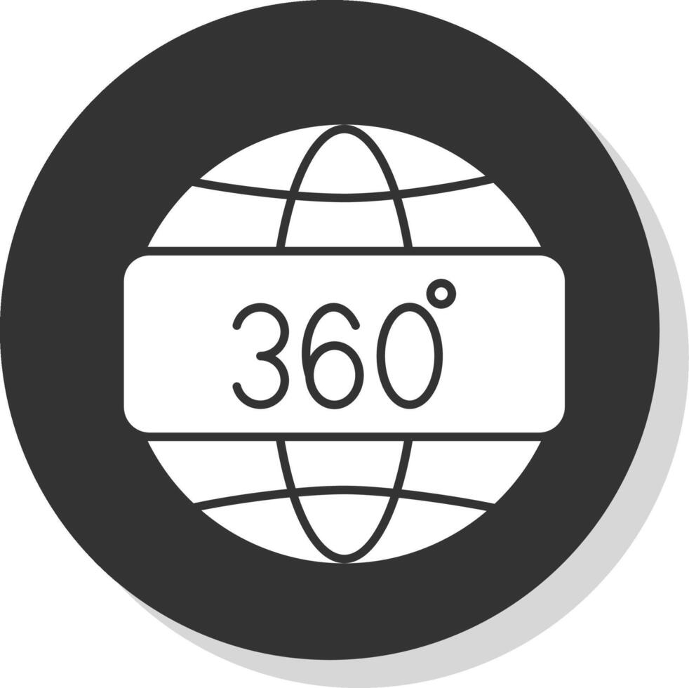 360 Visão glifo cinzento círculo ícone vetor