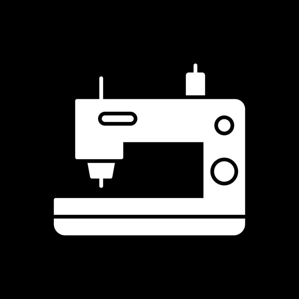 ícone invertido do glifo da máquina de costura vetor
